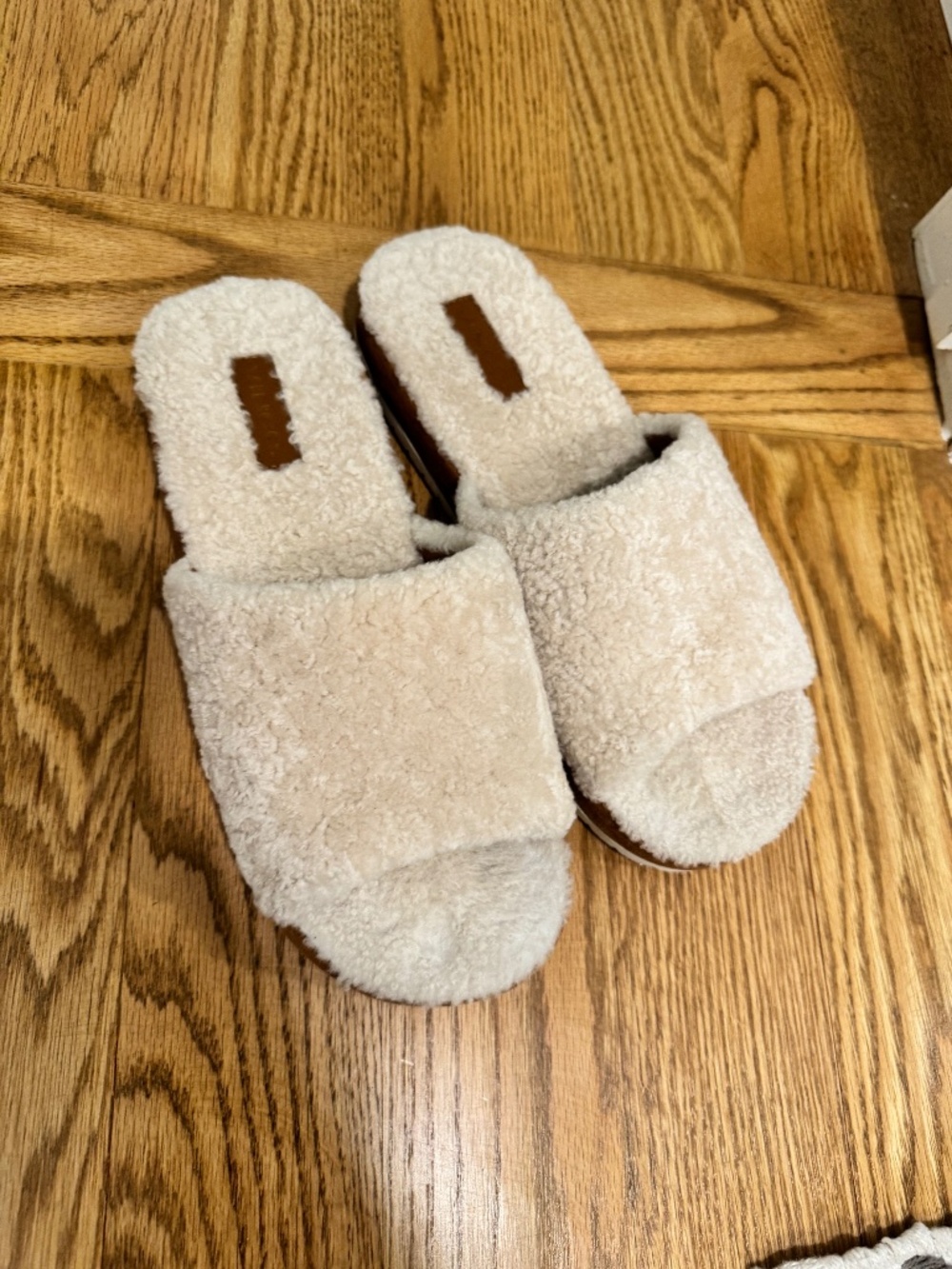 Vince Kalina shearling slides , 39